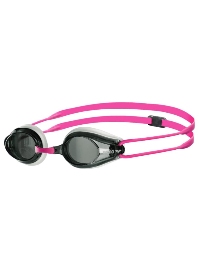 arena Tracks White-Smoke-Fuchsia Goggles, Racing, Pool, Equipment, Uni Adult - Professional Racing Goggles for Competitive Swimmers - Image 1